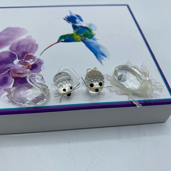 Vintage Swarovski Mini Crystal Mouse, Swan, Seal, Beetle. Some Pieces Have Been - Picture 1 of 8